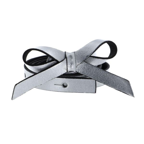 Vanzetti Pelle Cintura 15Mm Belt W70 Silver Metallic Argentato-image