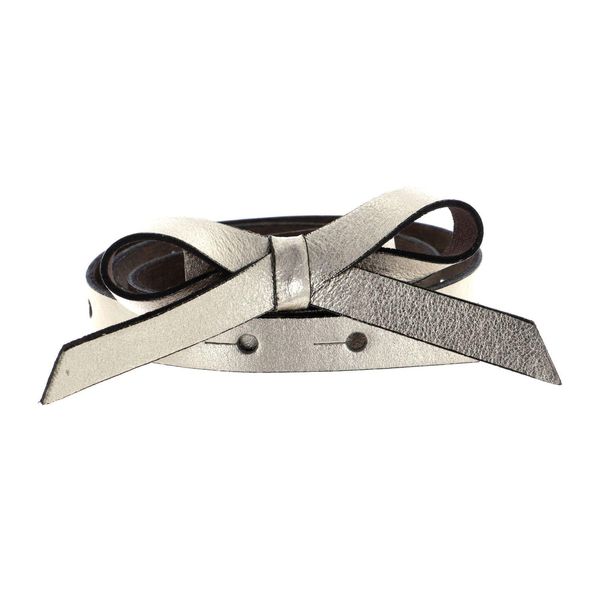 Vanzetti Pelle Cintura 15Mm Belt W60 Platinumgold Metallic Dorato-image