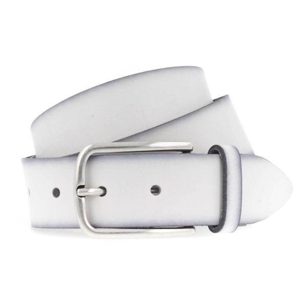 Vanzetti Pelle Cintura Denim Love 35Mm Full Leather Belt W95 White Bianco-image