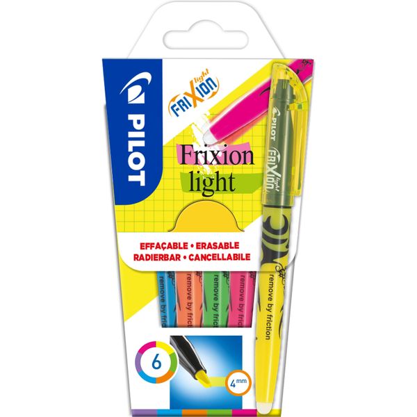 Pilot 4136SG6 Evidenziatore Frixion Light Soft - M, Confezione Da 6 Pastelli-image