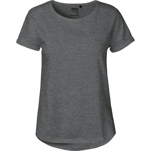 Neutral O80012 | Maglietta Da Donna Con Maniche Arrotolate / Maglia Single Jersey - Colore: Dark Heather - Taglia: M-image