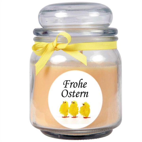 Candela Profumata Come Regalo Di Pasqua (Profumo Di Vaniglia), Design: Pulcino - Candela Come Decorazione Pasquale - 300G. Cera Con Circa 70 Ore Di Combustione-image