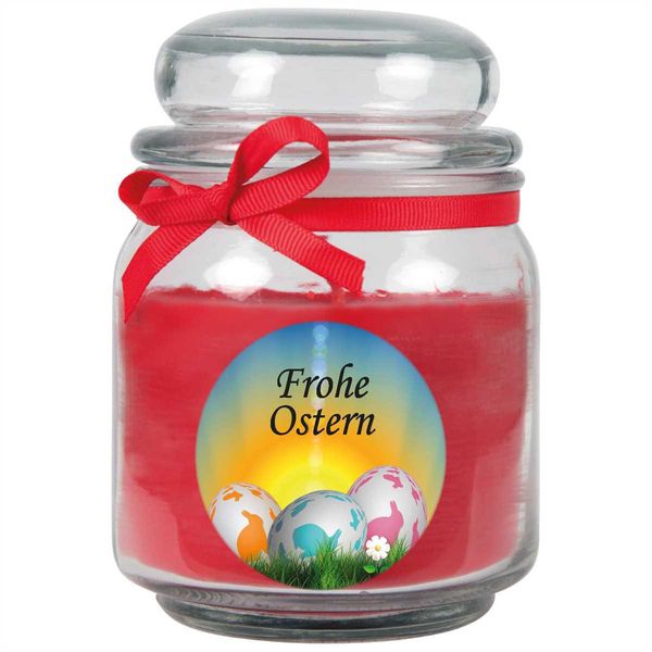 Candela Profumata Come Regalo Di Pasqua (Profumo Di Rosa), Design: Uova Di Pasqua - Candela Come Decorazione Pasquale - 300G. Cera Con Circa 70 Ore Di Combustione-image