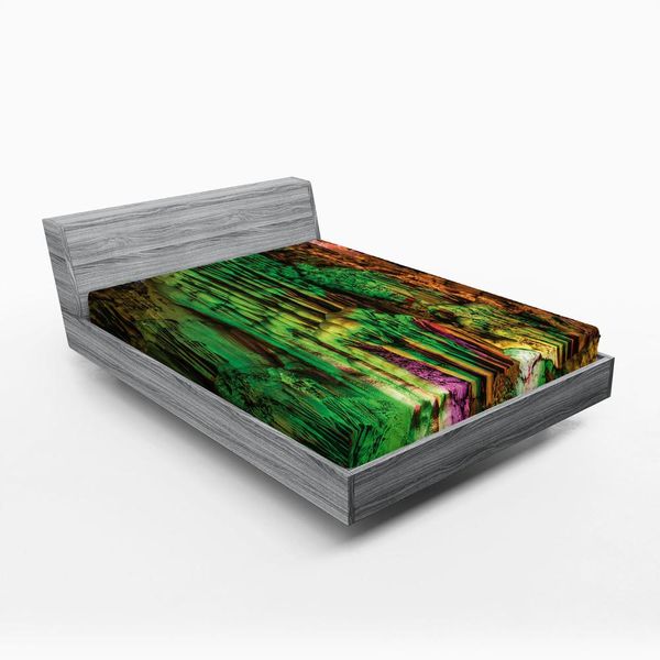 Abakuhaus Lenzuolo Con Angoli Colorato, Rainbow Colored Formazioni Rocciose Tema Bellezze Naturali Composizione Foto Pastorale, 120 X 190 Cm, Multicolore-image