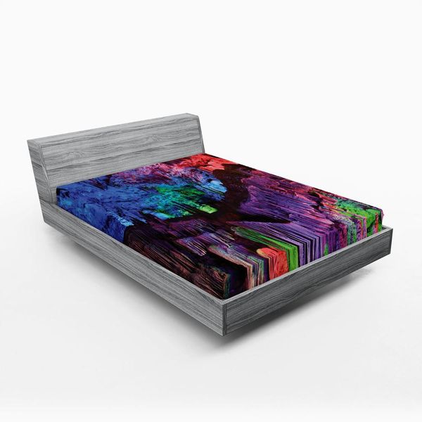 Abakuhaus Lenzuolo Con Angoli Colorato, Rainbow Colored Formazioni Rocciose Tema Bellezze Naturali Composizione Foto Pastorale, 150 X 190 Cm, Multicolore-image