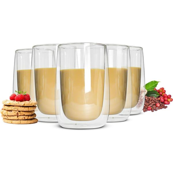 6 Bicchieri Da Latte Macchiato A Doppia Parete Bicchieri Da Caffè Da 380 Ml Bicchieri Da Caffè-image