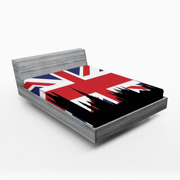 Abakuhaus Lenzuolo Con Angoli Union Jack, Parlamento Del Regno Unito Westminster, 150 X 190 Cm, Blu Reale Nero Rosso-image