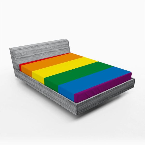 Abakuhaus Lenzuolo Con Angoli, Bandiera Lgbt Della Parata Pride Libertà Uguaglianza Amore Passione, 160 X 200 Cm, Multicolore-image