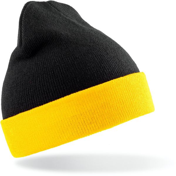 Risultato Genuine Recycled RC930X | Recycled Black Compass Beanie - Farbe: Nero/Giallo - Taglia: Taglia Unica-image