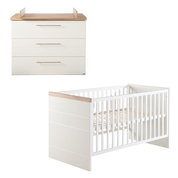 Set Di Mobili Roba "Nele"" 2 Pezzi, Incl. Lettino Combinato 70 X 140 Cm, Fasciatoio Largo"-image