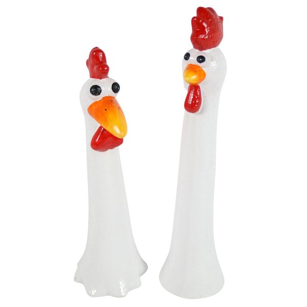 Set Di 2 Galline Pazze Da Giardino Di Circa 39 Cm - Decorazione Da Giardino-image