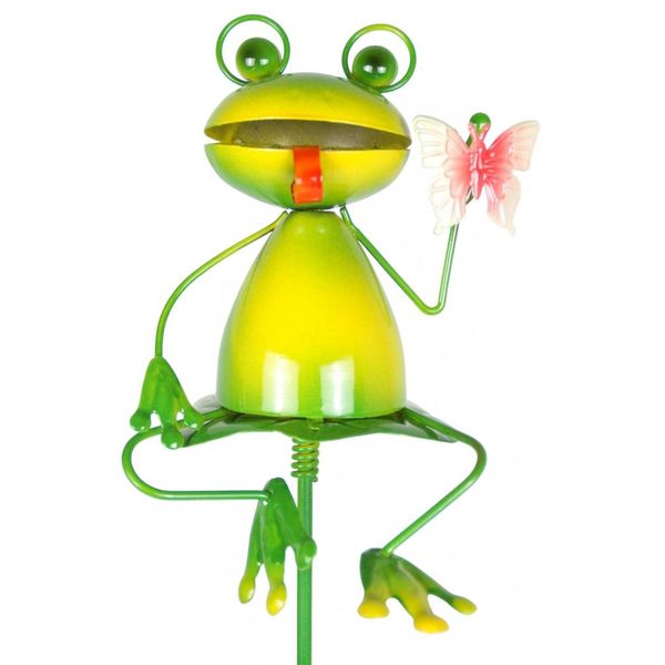 Rana Da Giardino Con Farfalla Di 84 Cm Circa - Decorazione Da Giardino-image