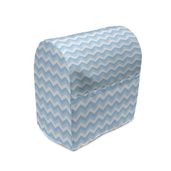 Abakuhaus Copertura Angolare Per Frullatore, Sealife Aqua-Zickzack, Custodia Per Utensili Da Cucina Con Tasche, 36 X 39 X 24 Cm, Azzurro Pallido-image