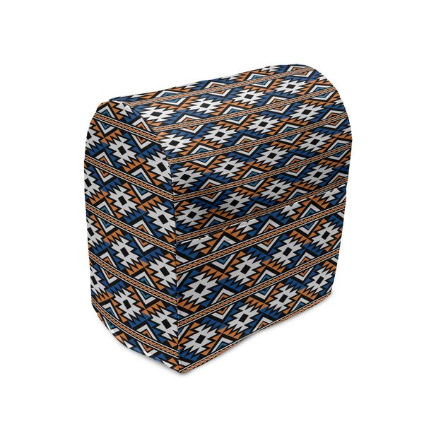Abakuhaus Copertura Per Frullatore Boho, Motivi Geometrici, Custodia Per Elettrodomestici Da Cucina Con Tasche, 36 X 39 X 24 Cm, Arancione, Blu E Bianco-image