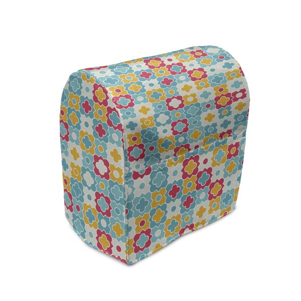 Abakuhaus Copertura Per Frullatore Quatrefoil, Clover Vivid Ki, Custodia Per Elettrodomestici Da Cucina Con Tasche, 36 X 39 X 24 Cm, Rosso Turchese Giallo-image