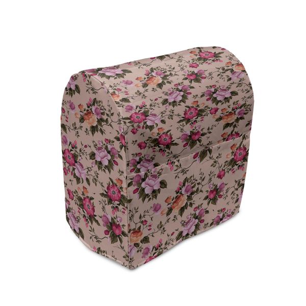 Abakuhaus Copertura Per Frullatore Da Tavolo, Motivo Floreale Con Rosa, Custodia Per Elettrodomestici Da Cucina Con Tasche, 36 X 39 X 24 Cm, Rosa Chiaro E Verde Scuro-image