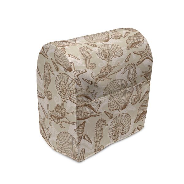 Abakuhaus Copertura Per Frullatore Da Tavolo Beige, Animali Marini Esotici, Custodia Per Elettrodomestici Da Cucina Con Tasche, 36 X 39 X 24 Cm, Beige-image
