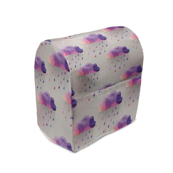 Abakuhaus Copri Frullatore Geometrico, Mosaico Geometrico A Pois, Custodia Per Elettrodomestici Da Cucina Con Tasche, 36 X 39 X 24 Cm, Viola, Grigio, Rosa-image