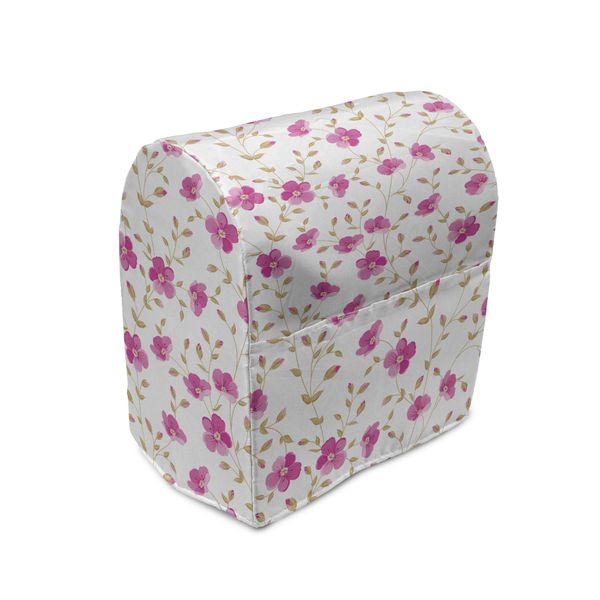 Abakuhaus Copertura Per Frullatore A Immersione, Decorazioni Girly Curly, Custodia Per Utensili Da Cucina Con Tasche, 36 X 39 X 24 Cm, Rosa E Verde Reseda-image