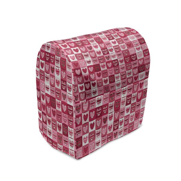 Abakuhaus Copertura Per Frullatore Da Tavolo, Vintage Geometric, Custodia Per Elettrodomestici Da Cucina Con Tasche, 36 X 39 X 24 Cm, Rosa Secca-Bianco-image
