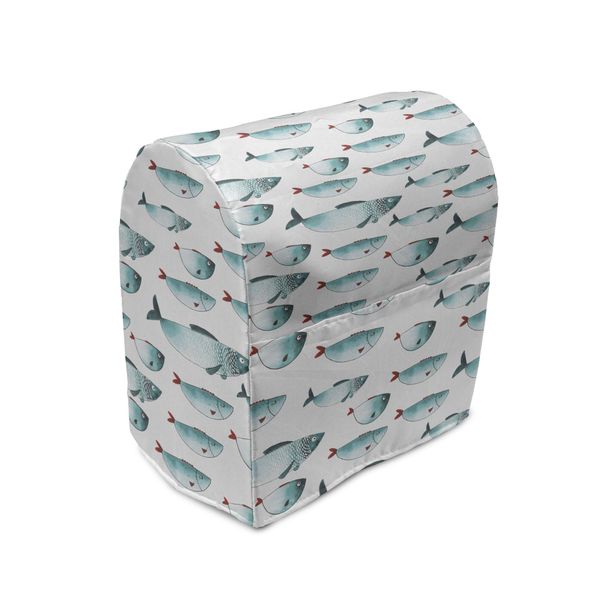 Abakuhaus Copertura Per Frullatore A Immersione Koifisch, Acquario Con Animali Marini, Custodia Per Elettrodomestici Da Cucina Con Tasche, 36 X 39 X 24 Cm, Verde Acqua-image