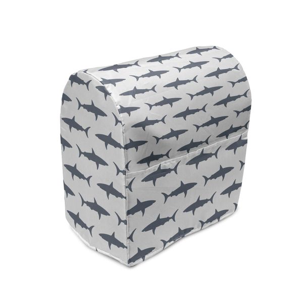 Abakuhaus Copertura Per Frullatore A Immersione Con Motivi Marini, Pesci Selvatici Che Nuotano, Custodia Per Utensili Da Cucina Con Tasche, 36 X 39 X 24 Cm, Grigio Antracite E Bianco-image