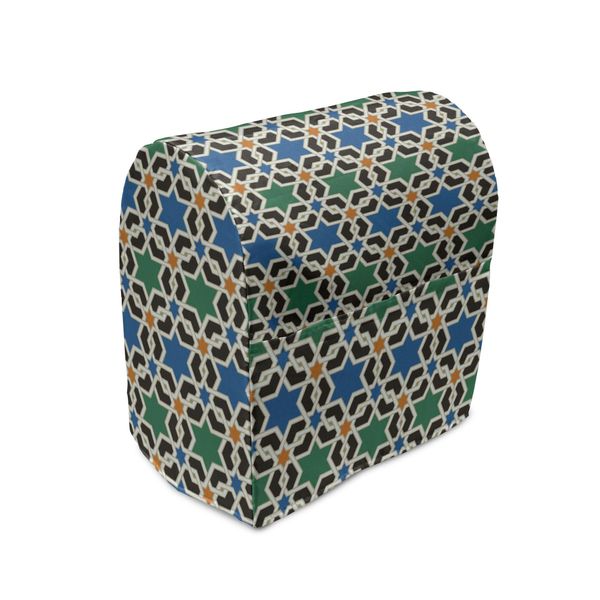 Abakuhaus Copri Frullatore Marocchino, Stelle Esagonali, Custodia Per Utensili Da Cucina Con Tasche, 36 X 39 X 24 Cm, Verde Blu Nero-image
