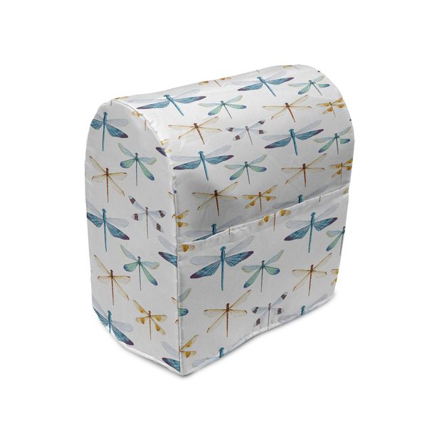 Abakuhaus Copertura Per Frullatore A Immersione Libelle, Insetti Dalle Linee Regolari, Custodia Per Utensili Da Cucina Con Tasche, 36 X 39 X 24 Cm, Arancione Blu-image