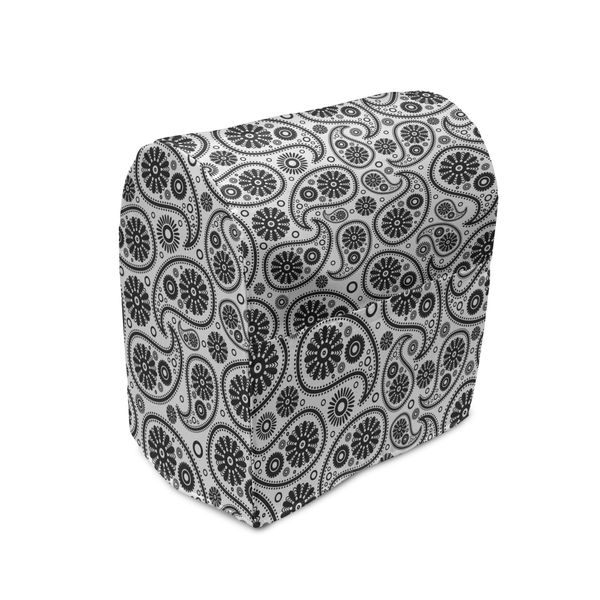 Abakuhaus Copertura Per Frullatore Paisley, Cerchi Floreali Retrò, Custodia Per Elettrodomestici Da Cucina Con Tasche, 36 X 39 X 24 Cm, Bianco E Nero-image