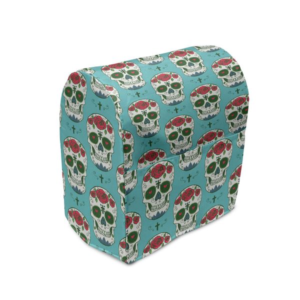 Abakuhaus Copri Frullatore A Immersione Con Motivo Teschi, Rose Su Teschi, Custodia Per Elettrodomestici Da Cucina Con Tasche, 36 X 39 X 24 Cm, Verde Seafoam E Rubino-image
