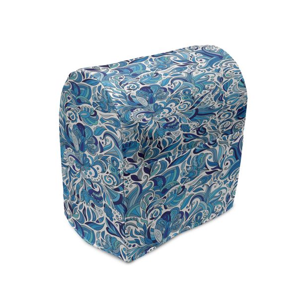 Copertura Per Frullatore Abakuhaus, Medio Oriente Naturale, Custodia Per Utensili Da Cucina Con Tasche, 36 X 39 X 24 Cm, Blu Navy E Verde-image