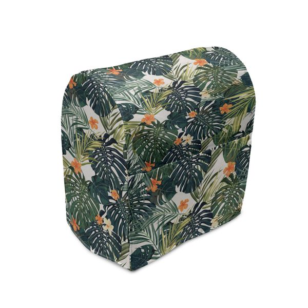 Abakuhaus Copertura Per Frullatore Da Tavolo, Botanic Tropic Foglie, Custodia Per Utensili Da Cucina Con Tasche, 36 X 39 X 24 Cm, Verde E Bianco-image