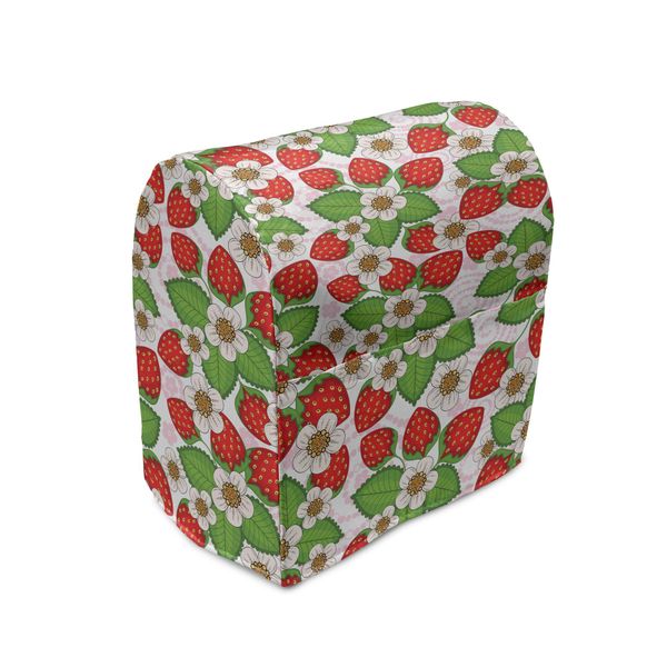 Abakuhaus Copertura Per Frullatore Da Tavolo Primaverile, Motivo Floreale Con Fragole, Custodia Per Elettrodomestici Da Cucina Con Tasche, 36 X 39 X 24 Cm, Verde Rosso-image