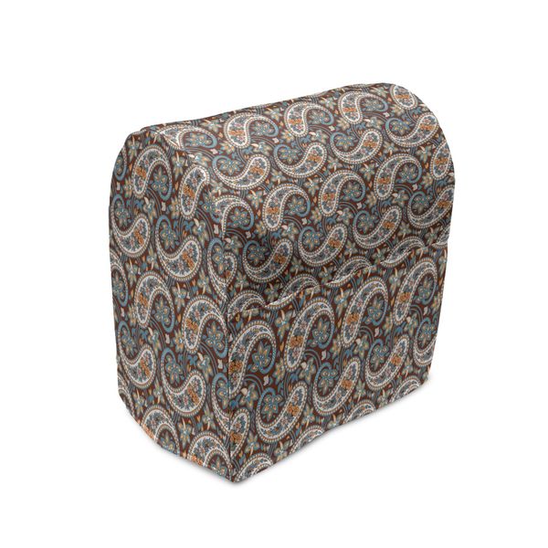 Abakuhaus Copertura Per Frullatore Paisley, Vintage Oriental Ethnic, Custodia Per Elettrodomestici Da Cucina Con Tasche, 36 X 39 X 24 Cm, Rosso Legno E Blu Grigio-image