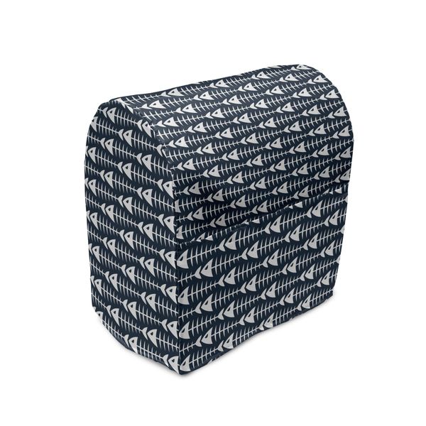 Abakuhaus Copertura Per Frullatore, Fishbone Skeleton Spine, Custodia Per Utensili Da Cucina Con Tasche, 36 X 39 X 24 Cm, Blu Petrolio E Bianco-image