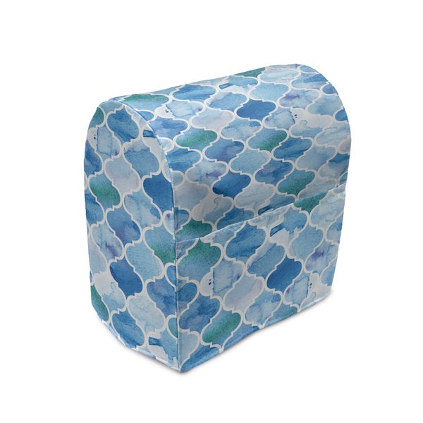 Abakuhaus Copri Frullatore Marocchino, Motivo A Mosaico, Custodia Per Utensili Da Cucina Con Tasche, 36 X 39 X 24 Cm, Azzurro-image