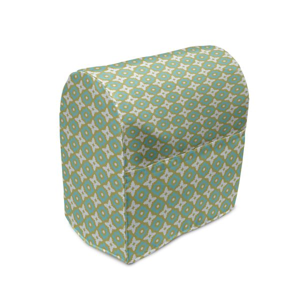 Abakuhaus Copertura Per Frullatore Da Tavolo, Decorata Con Motivi Floreali, Custodia Per Elettrodomestici Da Cucina Con Tasche, 36 X 39 X 24 Cm, Color Cachi Turchese-image
