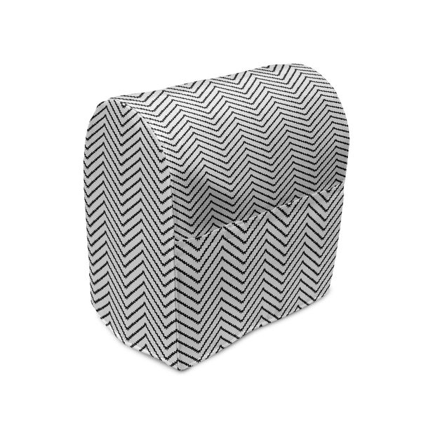 Abakuhaus Copertura Moderna Per Frullatore, Stampa A Zig Zag Triangolare, Custodia Per Elettrodomestici Da Cucina Con Tasche, 36 X 39 X 24 Cm, Bianco E Nero-image