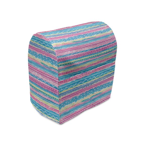 Abakuhaus Copertura Per Frullatore A Immersione Stammes, Aquarell Aztec Stripes, Custodia Per Elettrodomestici Da Cucina Con Tasche, 36 X 39 X 24 Cm, Blu Rosa Crema-image