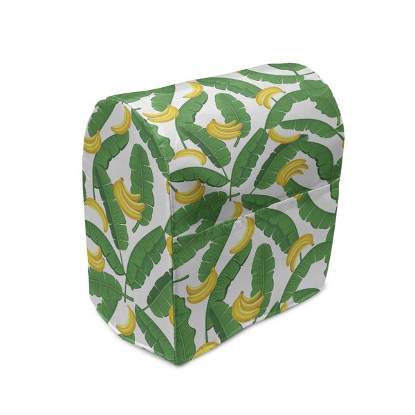 Abakuhaus Copertura Per Frullatore Da Tavolo Botanik, Banana Art, Custodia Per Utensili Da Cucina Con Tasche, 36 X 39 X 24 Cm, Verde Cacciatore Giallo-image