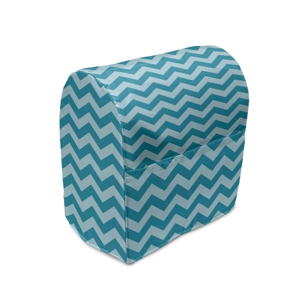 Abakuhaus Copertura Angolare Per Frullatore, Zigzag Colorati, Custodia Per Utensili Da Cucina Con Tasche, 36 X 39 X 24 Cm, Verde Acqua Azzurro Pallido-image