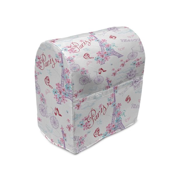 Abakuhaus Copri Frullatore Romantico, Torre Eiffel E Fiori, Custodia Per Elettrodomestici Da Cucina Con Tasche, 36 X 39 X 24 Cm, Azzurro, Rosa E Bianco-image
