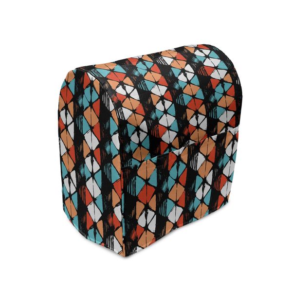 Abakuhaus Copertura Moderna Per Frullatore, Design Esagonale Moderno, Custodia Per Elettrodomestici Da Cucina Con Tasche, 36 X 39 X 24 Cm, Turchese Salmone-image