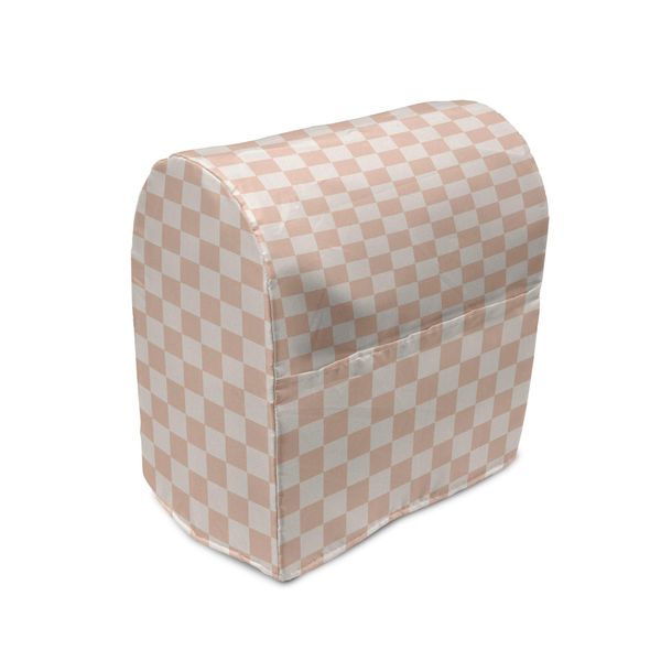 Abakuhaus Copri Frullatore Geometrico, Quadrati Rosa Moderni, Custodia Per Elettrodomestici Da Cucina Con Tasche, 36 X 39 X 24 Cm, Color Crema Pesca-image