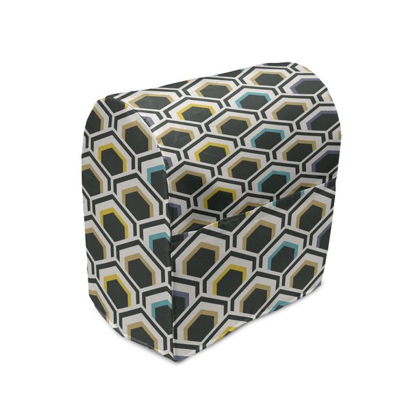 Abakuhaus Copertura Geometrica Per Frullatore, Esagonale Sovrapposta, Custodia Per Utensili Da Cucina Con Tasche, 36 X 39 X 24 Cm, Nero Cielo Blu Giallo-image