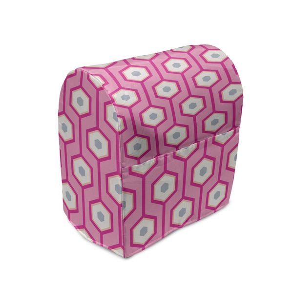 Abakuhaus Copertura Per Frullatore Rosa, Esagoni Verticali A Pois, Custodia Per Elettrodomestici Da Cucina Con Tasche, 36 X 39 X 24 Cm, Rosa Bianco Azzurro-image
