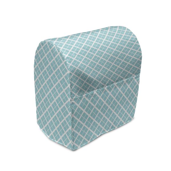 Copertura Per Frullatore Abakuhaus, Motivo Ocean Waves, Custodia Per Elettrodomestici Da Cucina Con Tasche, 36 X 39 X 24 Cm, Azzurro Pallido E Bianco-image