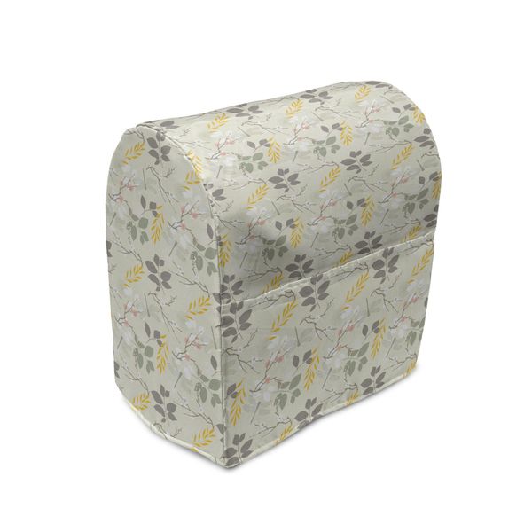 Abakuhaus Copertura Per Frullatore Da Tavolo Grigio E Giallo, Farm Florals Swirl, Custodia Per Elettrodomestici Da Cucina Con Tasche, 36 X 39 X 24 Cm, Marigold Grigio Antracite-image