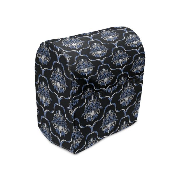Abakuhaus Copertura Per Frullatore Da Tavolo Blu Scuro, Damasco Vintage Reale, Custodia Per Elettrodomestici Da Cucina Con Tasche, 36 X 39 X 24 Cm, Blu Pallido Blu Scuro-image