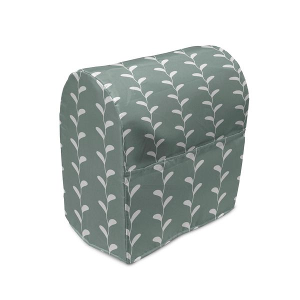 Abakuhaus Copertura Astratta Per Frullatore, Fiori Ondulati Vintage, Custodia Per Elettrodomestici Da Cucina Con Tasche, 36 X 39 X 24 Cm, Verde Salvia Chiaro E Bianco-image